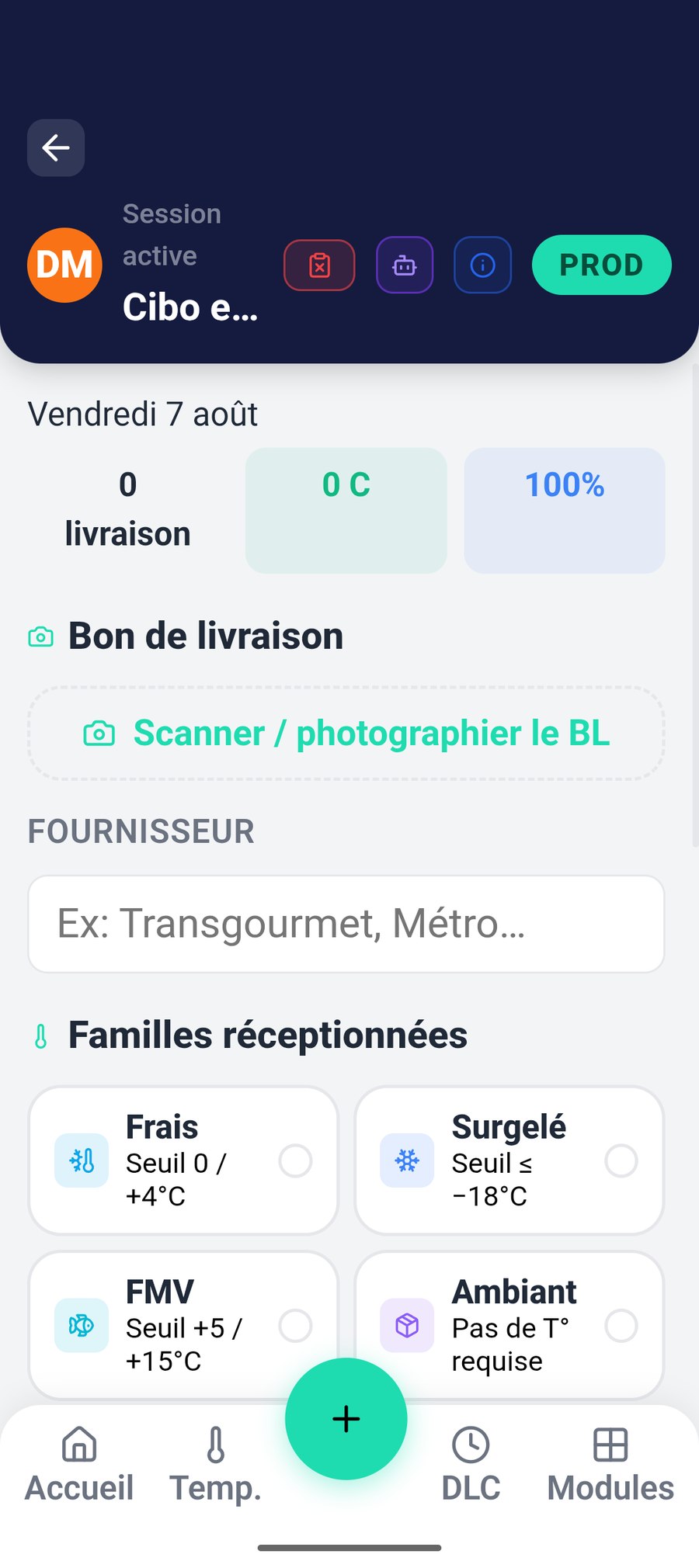 Réception marchandises